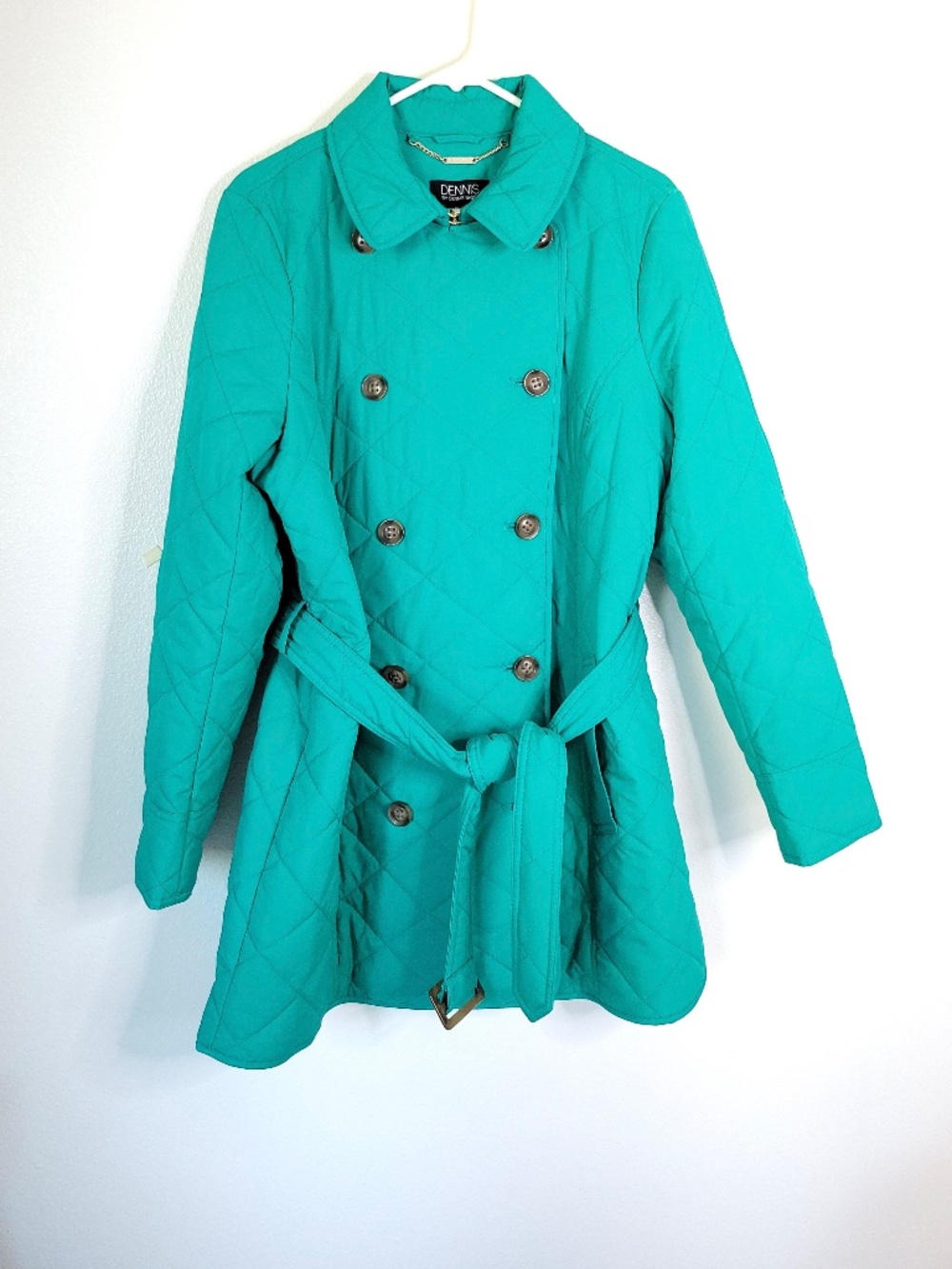 Dennis Basso Water Resistant Quilted Trench Coat